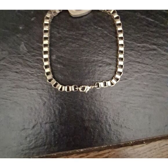 Sterling Silver Bracelet/ Anklet  with Multicolor Stone ( Fits Larger Wrist) - Picture 2 of 4